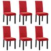 vidaXL Chaises &agrave; manger lot de 6 rouge bordeaux velours