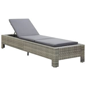 vidaXL Transat avec coussin Gris R&eacute;sine tress&eacute;e