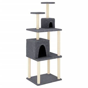 vidaXL Arbre &agrave; chat avec griffoirs en sisal Gris fonc&eacute; 167 cm