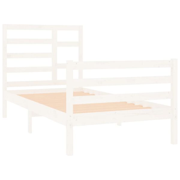 vidaXL Cadre de lit sans matelas blanc bois massif 75x190 cm