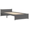 vidaXL Cadre de lit sans matelas gris bois massif 75x190 cm