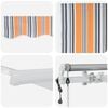 vidaXL Auvent Rétractable Multicolore 300 x 250 cm Tissu et acier