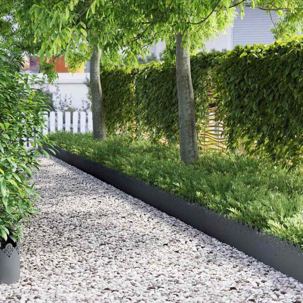 vidaXL Bordures de pelouse 10 pcs Anthracite 103 x 0,05 x 22 cm Acier