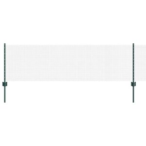 vidaXL Cl&ocirc;ture en fil soud&eacute; avec poteaux 25 x 0,6 m Vert Maille