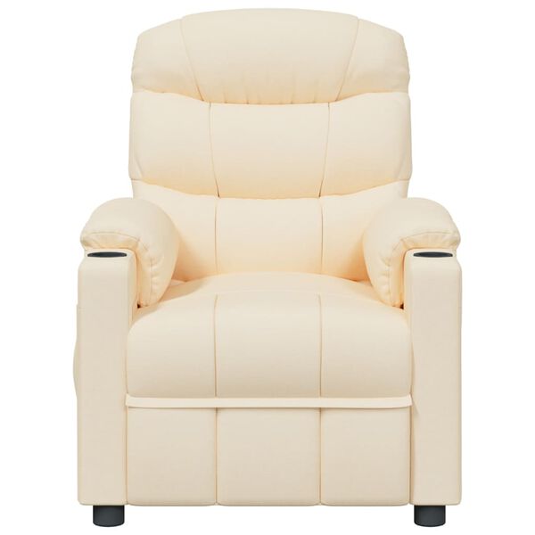 vidaXL Fauteuil électrique de massage Crème Tissu
