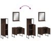 vidaXL Ensemble d'armoires de salle de bain 3 pcs ch&ecirc;ne marron