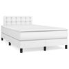 vidaXL Sommier &agrave; lattes de lit avec matelas Blanc 120x200cm Similicuir