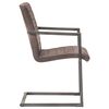 vidaXL Chaises &agrave; manger cantilever lot de 6 marron cuir v&eacute;ritable