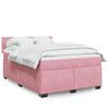 vidaXL Sommier &agrave; lattes de lit avec matelas Rose 160x200 cm Velours