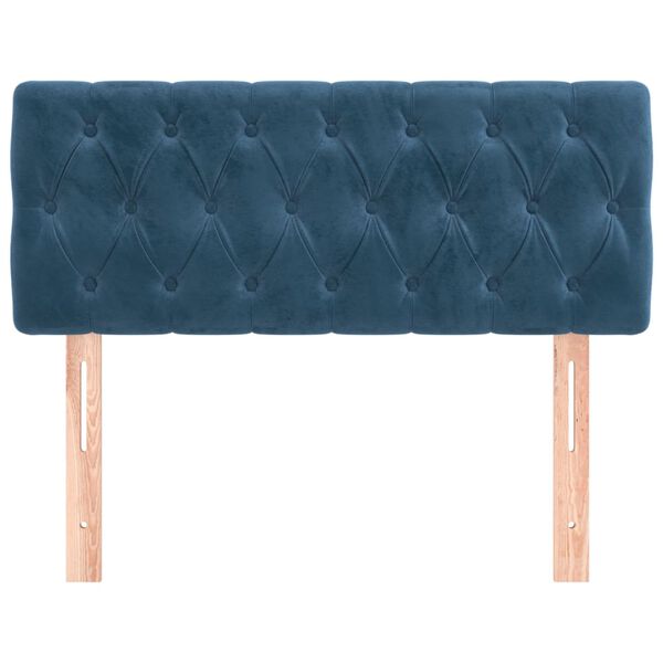vidaXL T&ecirc;te de lit Bleu fonc&eacute; 100x7x78/88 cm Velours