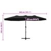 vidaXL Parasol d'ext&eacute;rieur et poteau en aluminium 460x270 cm Noir