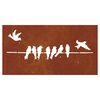 vidaXL D&eacute;coration murale jardin 105x55 cm acier corten design d'oiseau