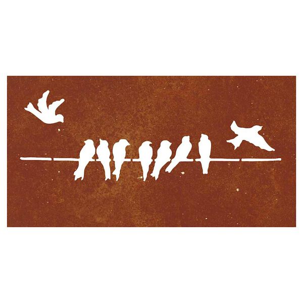 vidaXL D&eacute;coration murale jardin 105x55 cm acier corten design d'oiseau
