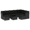 vidaXL Salon de jardin 10 pcs avec coussins noir r&eacute;sine tress&eacute;e
