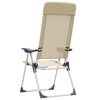 vidaXL Chaises de camping pliables lot de 2 Cr&egrave;me Aluminium