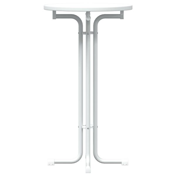 vidaXL Table à manger blanc Ø60x110 cm bois d'ingénierie et acier