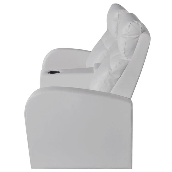 vidaXL Fauteuil inclinable &agrave; 2 places cuir synth&eacute;tique blanc