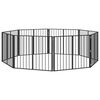 vidaXL Porte pour chien 8 pcs Noir 100 x 80 cm Acier galvanis&eacute;