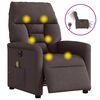 vidaXL Fauteuil de massage inclinable &eacute;lectrique Marron fonc&eacute; Tissu
