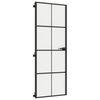 vidaXL Porte int&eacute;rieure mince noir 76x201,5 cm verre tremp&eacute; aluminium