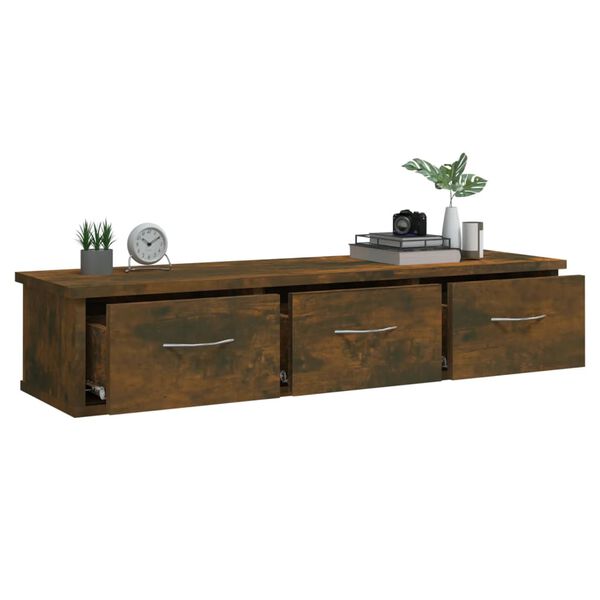 vidaXL Armoire murale Chêne fumé 88x26x18,5 cm Bois d'ingénierie