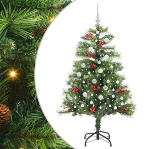 vidaXL Sapin de No&euml;l artificiel 150 LED Blanc chaud PVC et m&eacute;tal Vert
