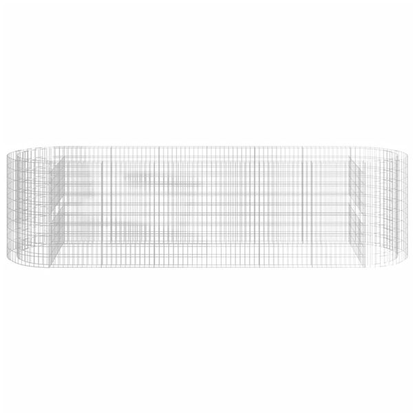 vidaXL Lit sur&eacute;lev&eacute; &agrave; gabion Fer galvanis&eacute; 400x100x100 cm