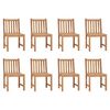 vidaXL Chaises de jardin lot de 8 avec coussins Bois de teck massif