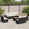 vidaXL Salon de jardin 12 pcs avec coussins noir r&eacute;sine tress&eacute;e