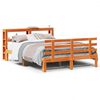 vidaXL Cadre de lit et t&ecirc;te de lit sans matelas cire marron 120x190 cm