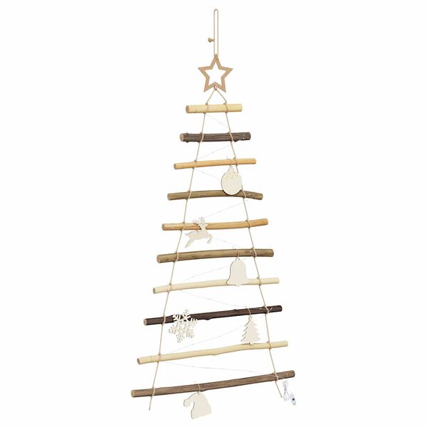 vidaXL Sapin de No&euml;l avec 30 LED Naturel 90 cm fr&ecirc;ne massif