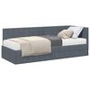 vidaXL Cadre de lit d'angle avec matelas 2 pcs Gris Velours