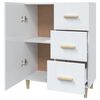 vidaXL Buffet Blanc brillant 69,5x34x90 cm Bois d'ing&eacute;nierie