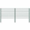 vidaXL Panneau de cl&ocirc;ture avec poteaux en fer 349 x 120 cm Vert