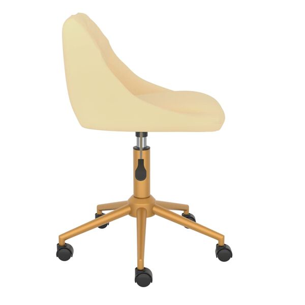 vidaXL Chaises pivotantes &agrave; manger lot de 4 cr&egrave;me velours