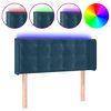 vidaXL T&ecirc;te de lit &agrave; LED Bleu fonc&eacute; 83x16x78/88 cm Velours