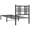 vidaXL Cadre de lit m&eacute;tal sans matelas avec t&ecirc;te de lit noir 80x200 cm