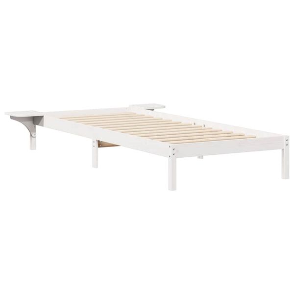 vidaXL Cadre de lit avec tables de chevet Blanc 100 x 220 cm