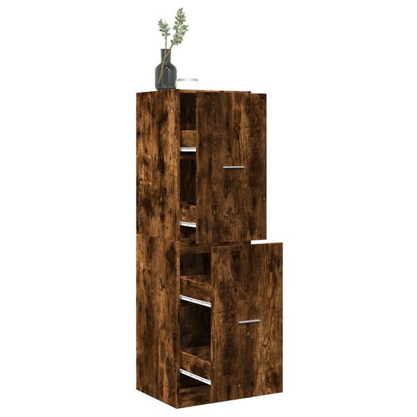 vidaXL Armoire d'apothicaire ch&ecirc;ne fum&eacute; 40x41x144,5 cm bois ing&eacute;nierie