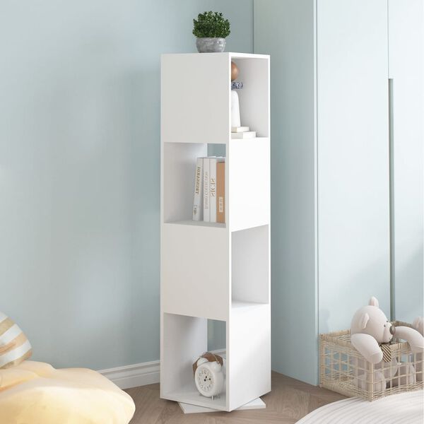 vidaXL Armoire rotative Blanc 34,5x34,5x147,5 cm Bois d&rsquo;ing&eacute;nierie