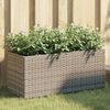 vidaXL Jardini&egrave;res avec 2 pots 2 pcs gris 72x30x32 cm r&eacute;sine tress&eacute;e