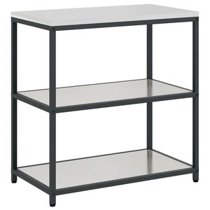 vidaXL Rangement de cuisine avec &eacute;tag&egrave;re Argent 60 x 50 x 92 cm Acier