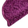 vidaXL Tapis d'escalier 15 pi&egrave;ces 56 x 17 x 3 cm Violet Demi-rond