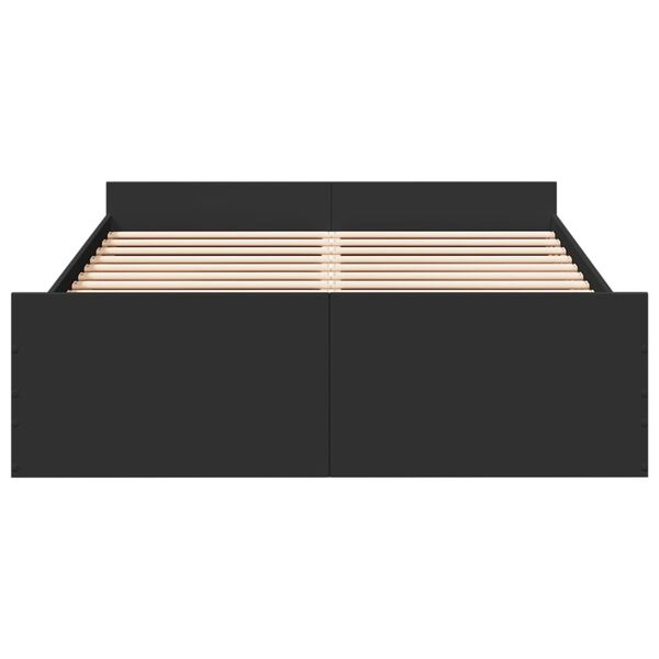 vidaXL Cadre de lit avec tiroirs sans matelas noir 120x190 cm
