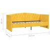 vidaXL Lit avec matelas et USB Jaune Velours 90x200 cm