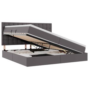 vidaXL Lit de Rangement Gris 200 x 200 cm Cuir synth&eacute;tique