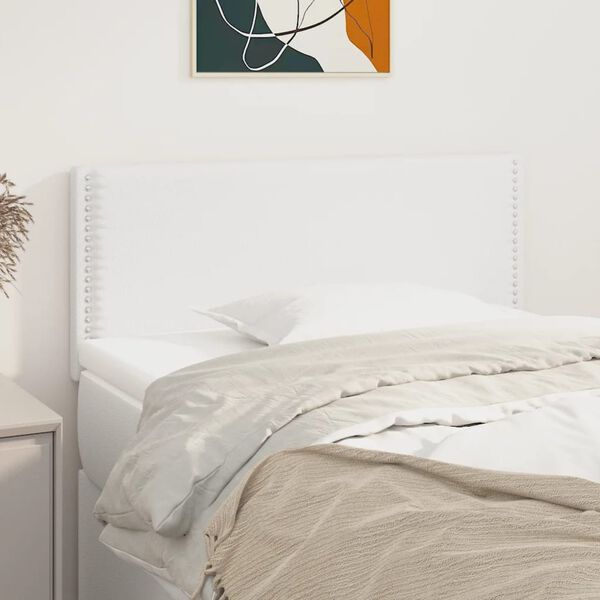 vidaXL T&ecirc;te de lit Blanc 90x5x78/88 cm Similicuir