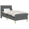 vidaXL Cadre de lit avec matelas Gris fonc&eacute; 90 x 200 cm tissu