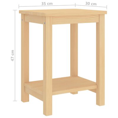 vidaXL Table de chevet naturel 35x30x47 cm bois de pin massif