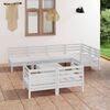 vidaXL Salon de jardin 8 pcs Bois de pin massif Blanc